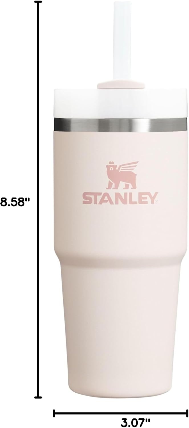 image:imageSTANLEY Quencher H20 Flow State Tumbler 14 oz Rose Quartz 20 Straw and 3Position Lid Cup Holder Compatible for Travel Insulated Stainless Steel Cup BPAFree