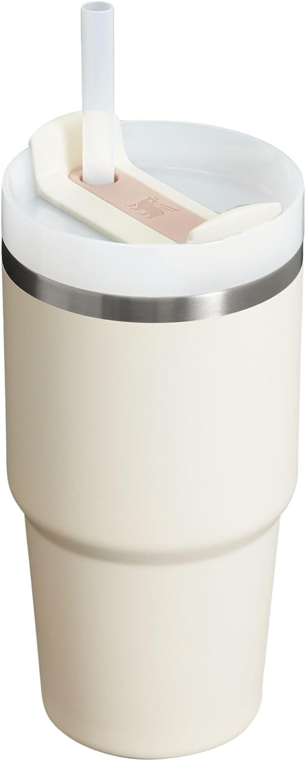image:imageSTANLEY Quencher H20 Flow State Tumbler 20 oz Cream 20 Straw and 3Position Lid Cup Holder Compatible for Travel Insulated Stainless Steel Cup BPAFree
