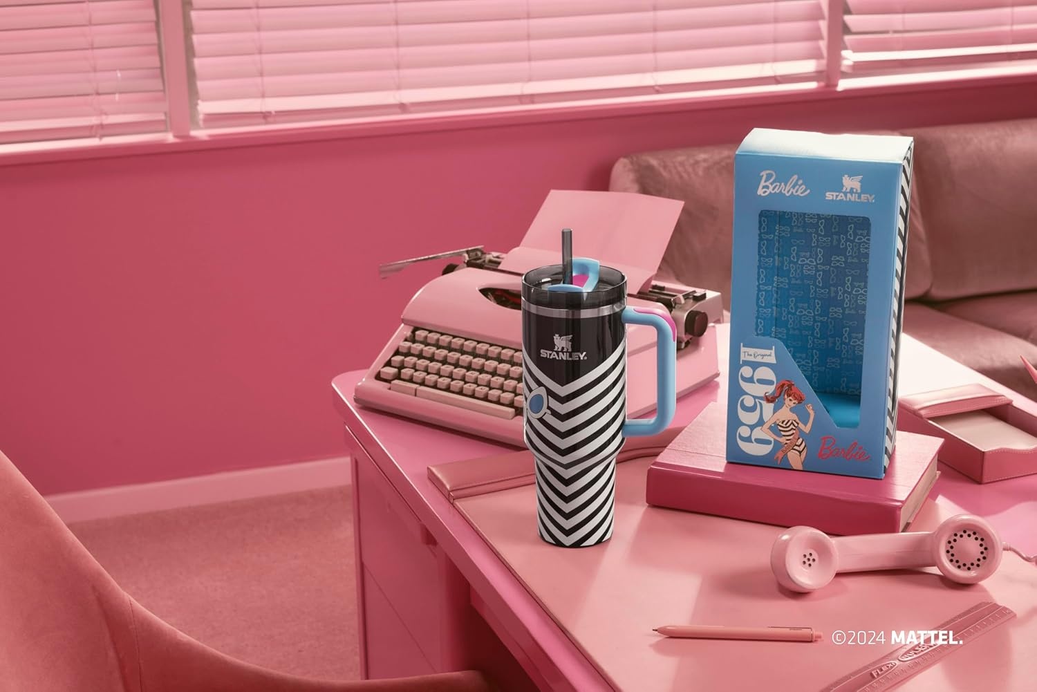 image:imageSTANLEY Quencher H20 Flow State Tumbler 30 oz Barbie Icon Handle and Straw 3Position Lid Cup Holder Compatible for Travel Insulated Stainless Steel Cup BPAFree1959 Original 40 oz