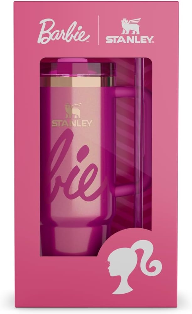 image:imageSTANLEY Quencher H20 Flow State Tumbler 30 oz Barbie Icon Handle and Straw 3Position Lid Cup Holder Compatible for Travel Insulated Stainless Steel Cup BPAFreeBarbie Icon 30 oz