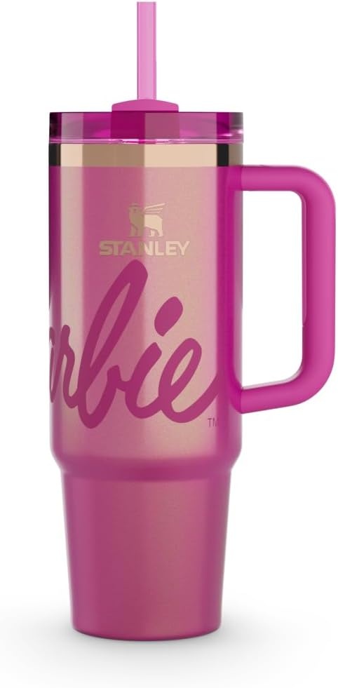 image:imageSTANLEY Quencher H20 Flow State Tumbler 30 oz Barbie Icon Handle and Straw 3Position Lid Cup Holder Compatible for Travel Insulated Stainless Steel Cup BPAFreeBarbie Icon 30 oz