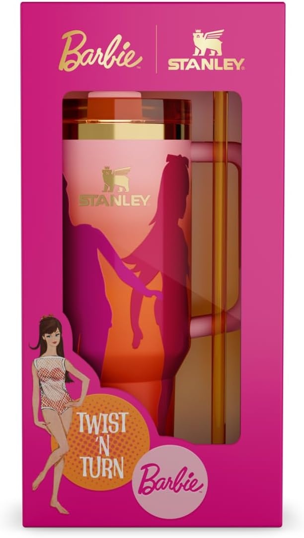image:imageSTANLEY Quencher H20 Flow State Tumbler 30 oz Barbie Icon Handle and Straw 3Position Lid Cup Holder Compatible for Travel Insulated Stainless Steel Cup BPAFree60s Twist N Turn 40 oz