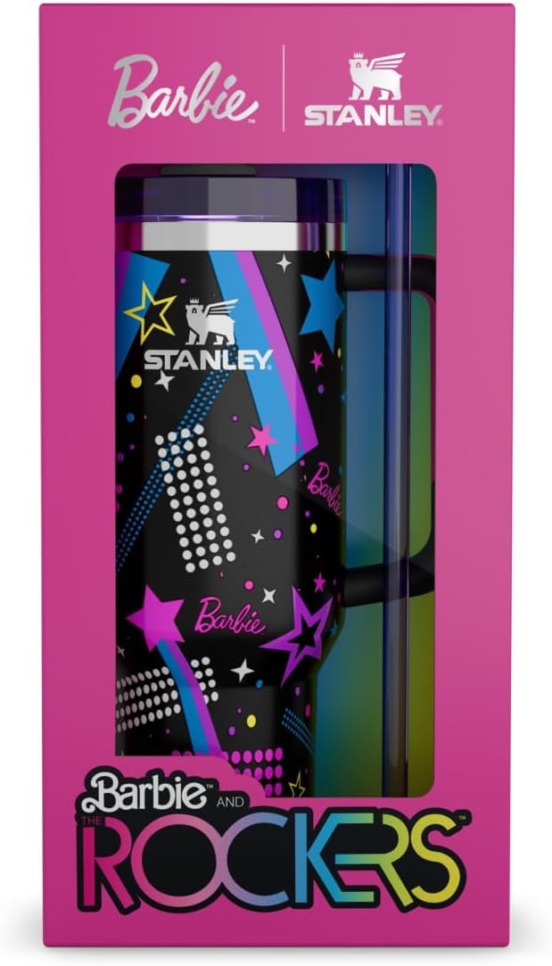 image:imageSTANLEY Quencher H20 Flow State Tumbler 30 oz Barbie Icon Handle and Straw 3Position Lid Cup Holder Compatible for Travel Insulated Stainless Steel Cup BPAFree80s Rockers 40 oz