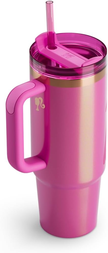 image:imageSTANLEY Quencher H20 Flow State Tumbler 30 oz Barbie Icon Handle and Straw 3Position Lid Cup Holder Compatible for Travel Insulated Stainless Steel Cup BPAFreeBarbie Icon 30 oz
