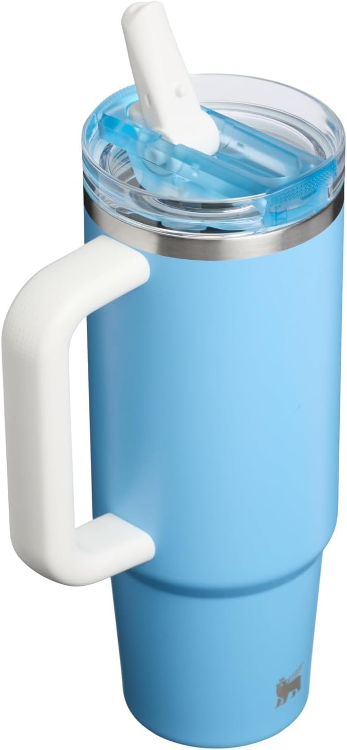 image:imageSTANLEY Quencher ProTour Flipstraw Tumbler 40 oz Messi GOAT Pink BuiltIn Straw amp Handle Cupholder Compatible for Travel Leakproof Insulated Stainless Steel Cup BPAFreeTeam Light Blue White
