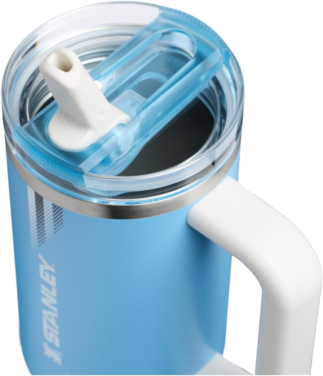 image:imageSTANLEY Quencher ProTour Flipstraw Tumbler 40 oz Messi GOAT Pink BuiltIn Straw amp Handle Cupholder Compatible for Travel Leakproof Insulated Stainless Steel Cup BPAFreeTeam Light Blue White