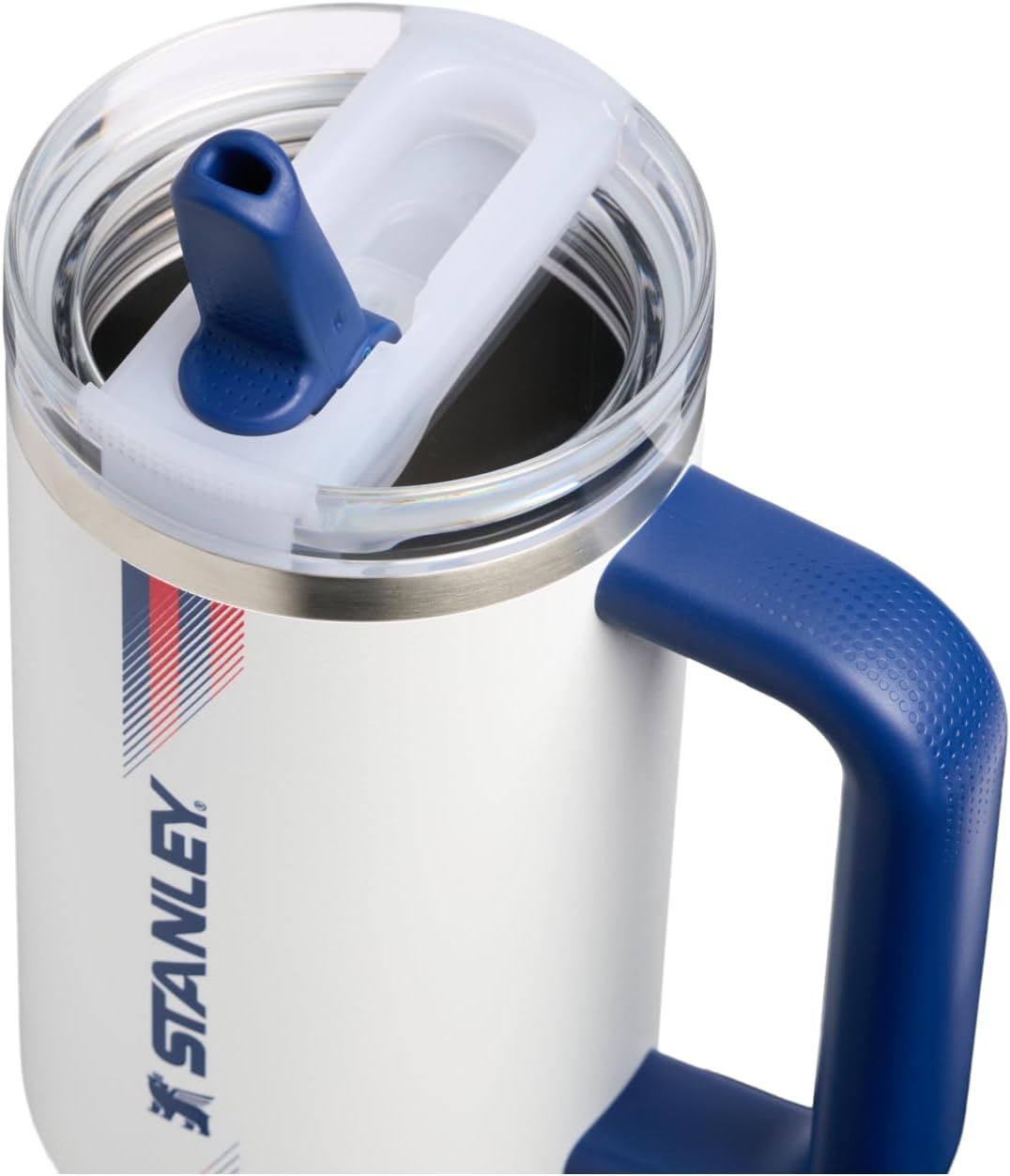 image:imageSTANLEY Quencher ProTour Flipstraw Tumbler 40 oz Messi GOAT Pink BuiltIn Straw amp Handle Cupholder Compatible for Travel Leakproof Insulated Stainless Steel Cup BPAFreeTeam White Dark Blue