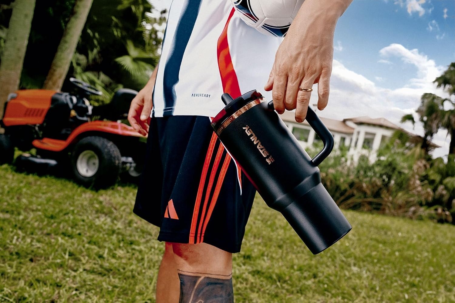 image:imageSTANLEY Quencher ProTour Flipstraw Tumbler 40 oz Messi GOAT Pink BuiltIn Straw amp Handle Cupholder Compatible for Travel Leakproof Insulated Stainless Steel Cup BPAFreeMessi Goat Black