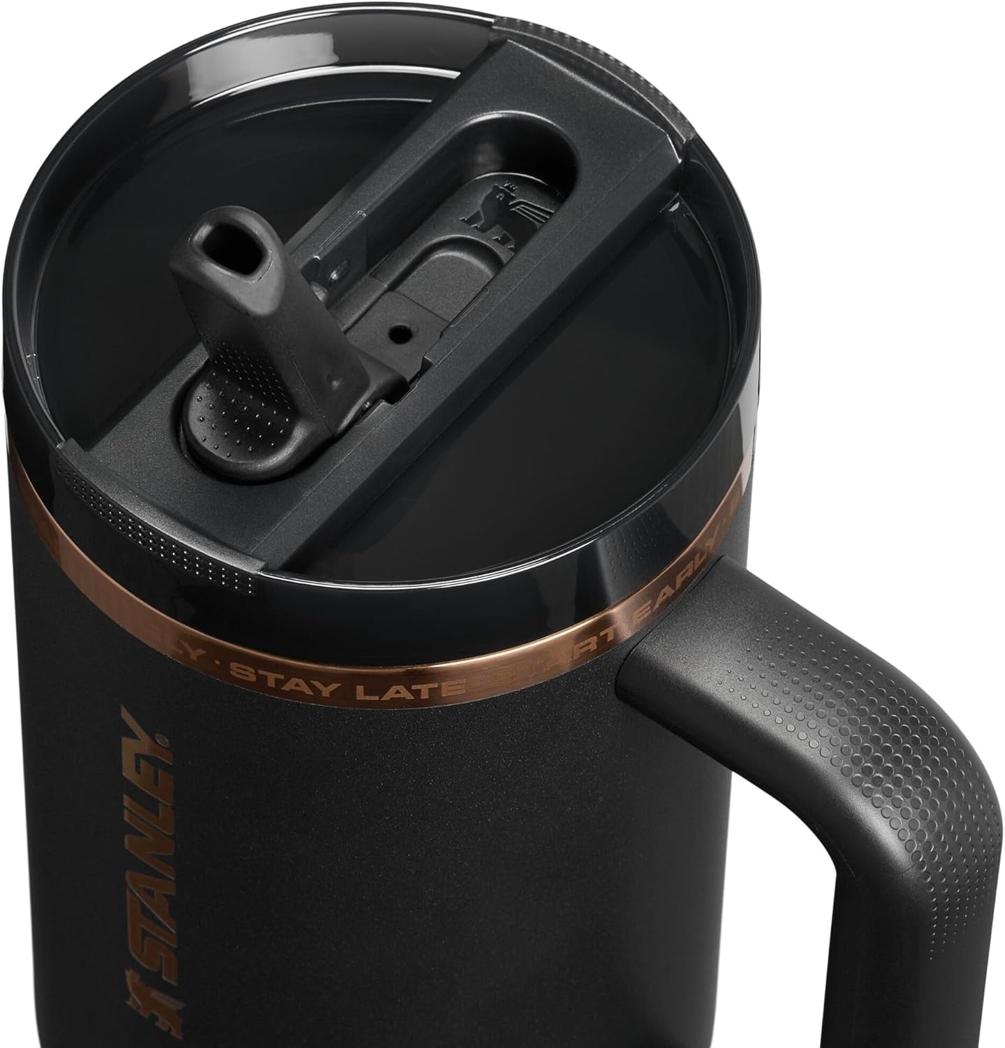 image:imageSTANLEY Quencher ProTour Flipstraw Tumbler 40 oz Messi GOAT Pink BuiltIn Straw amp Handle Cupholder Compatible for Travel Leakproof Insulated Stainless Steel Cup BPAFreeMessi Goat Black