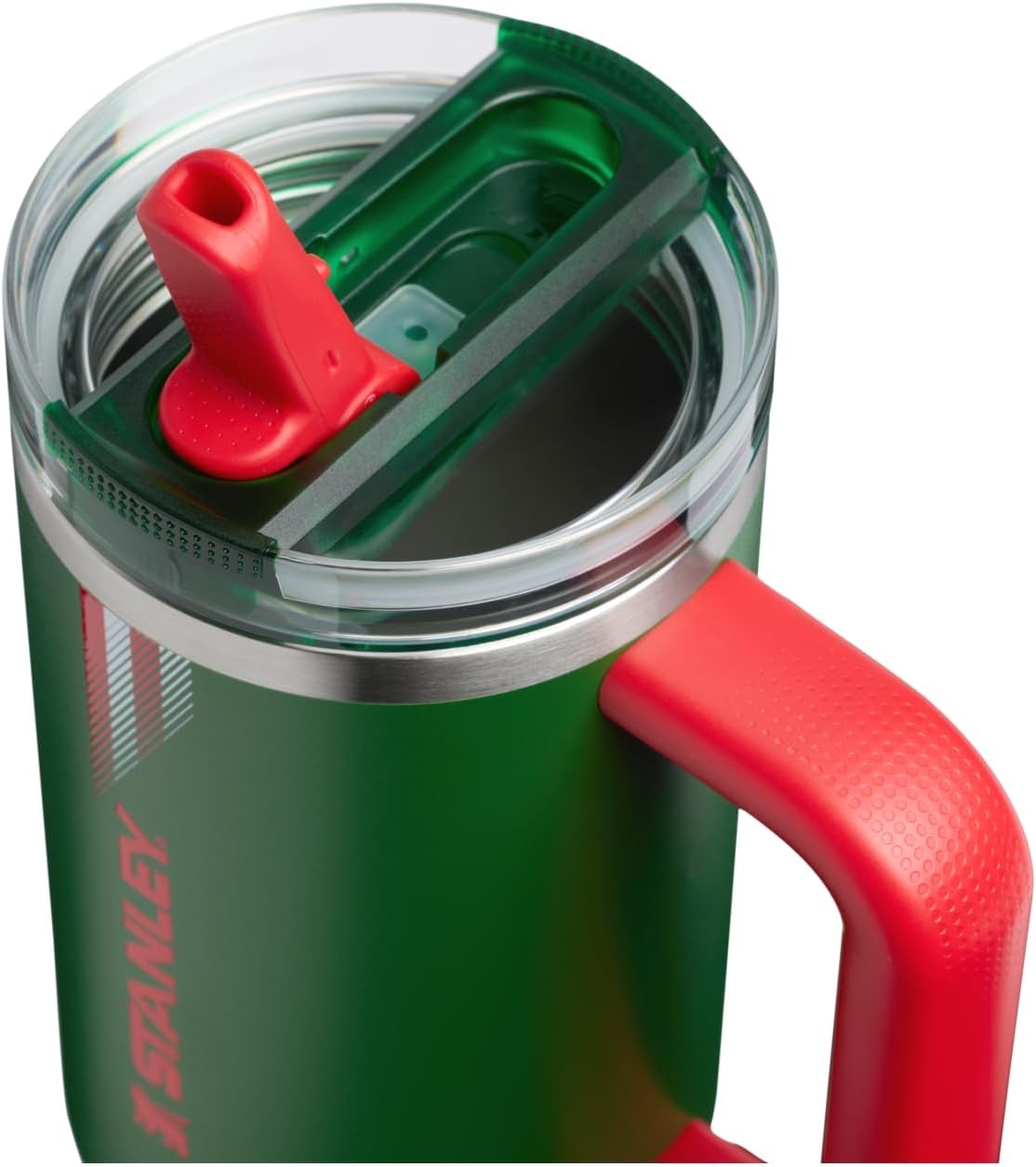 image:imageSTANLEY Quencher ProTour Flipstraw Tumbler 40 oz Messi GOAT Pink BuiltIn Straw amp Handle Cupholder Compatible for Travel Leakproof Insulated Stainless Steel Cup BPAFreeTeam Dark Green Red