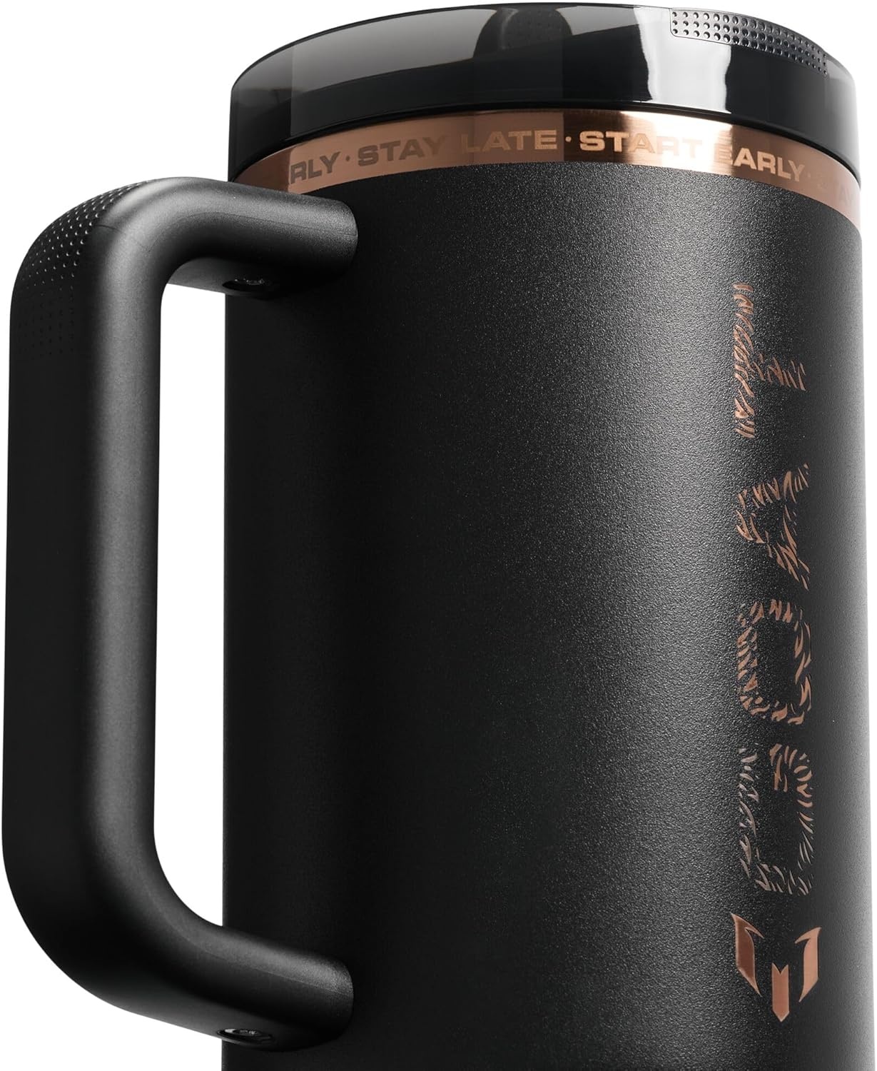 image:imageSTANLEY Quencher ProTour Flipstraw Tumbler 40 oz Messi GOAT Pink BuiltIn Straw amp Handle Cupholder Compatible for Travel Leakproof Insulated Stainless Steel Cup BPAFreeMessi Goat Black