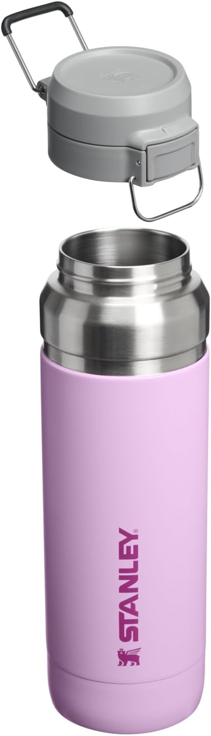 image:imageSTANLEY Quick Flip GO Water Bottle 36 oz Push Button Lid Leakproof and Packable for Travel and Sports Insulated Stainless Steel BPAFree Soft Orchid