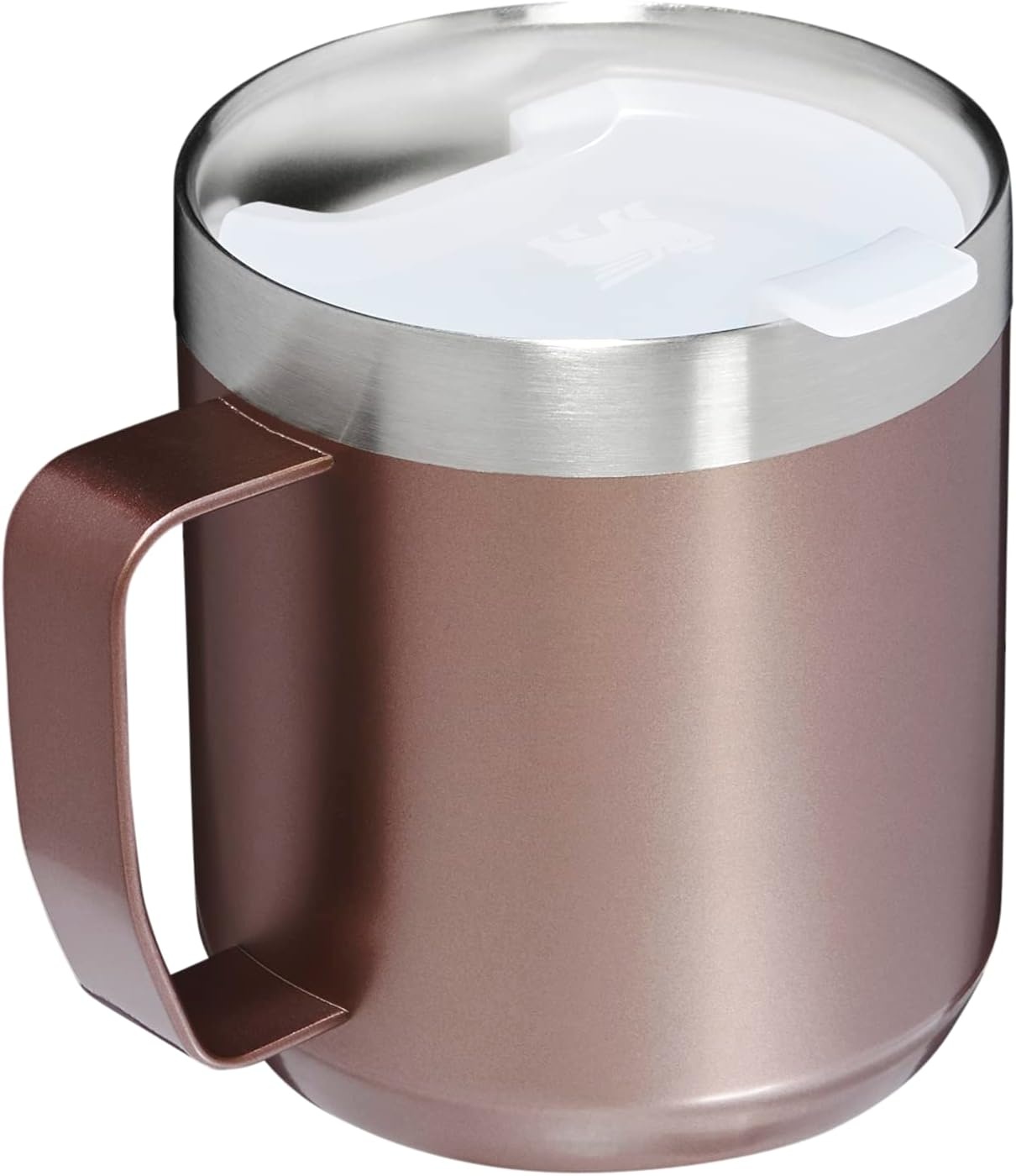 image:imageSTANLEY StayHot Camp Mug Press Fit Drink Through Lid Cup for Coffee Tea and Drinks Insulated Stainless Steel Coffee Mug BPAFreeRose Quartz Glow