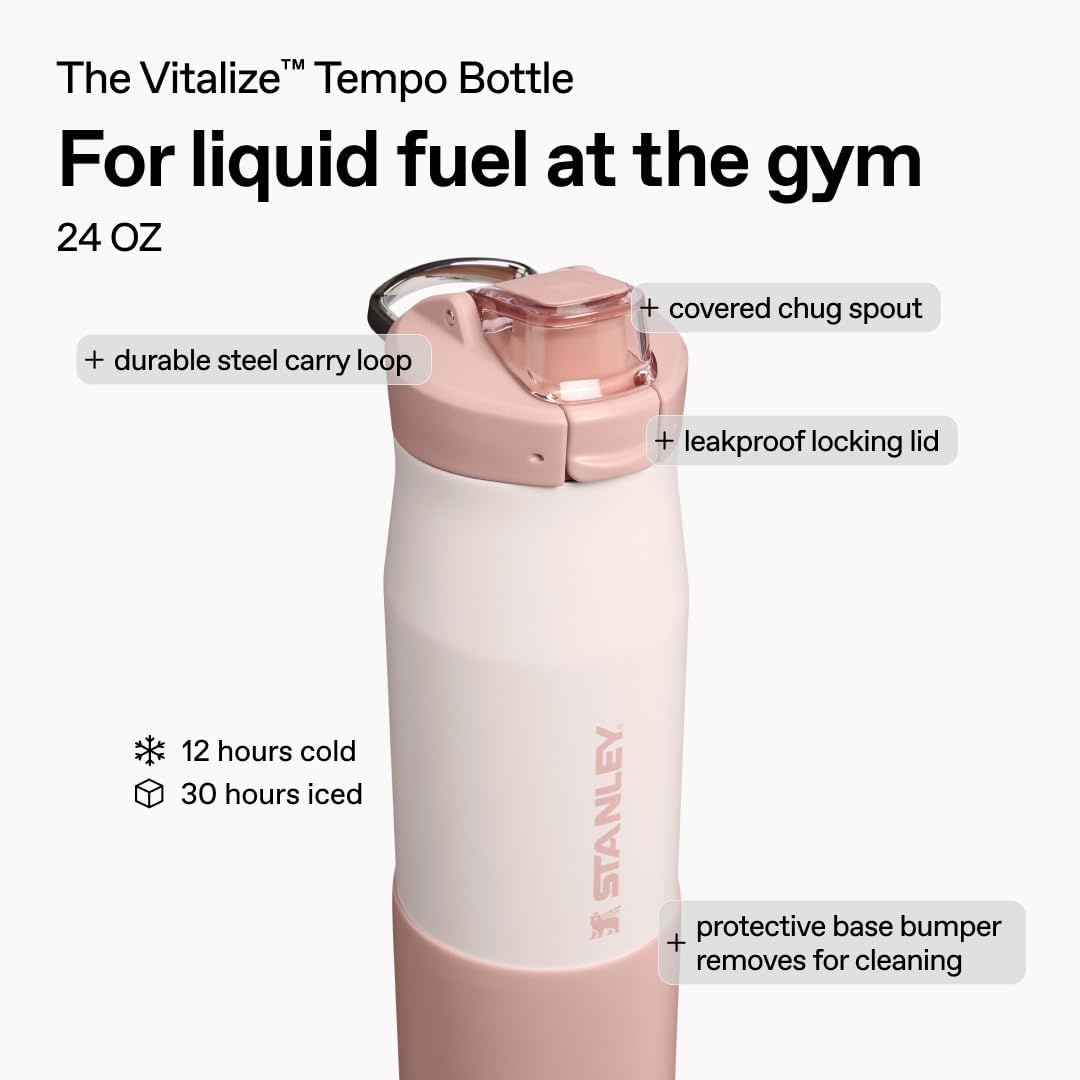 image:imageSTANLEY Vitalize Tempo Bottle 24 oz Lightweight Water Bottle ChalkRose Quartz