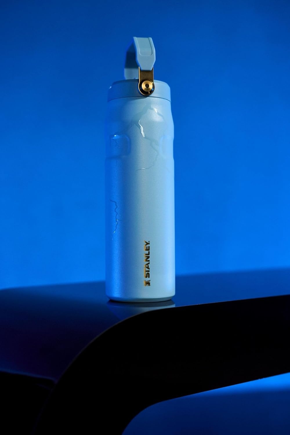 image:imageSTANLEY x Messi IceFlow Flip Straw 20 Water Bottle 24 oz BuiltIn Straw with Larger Opening Lightweight and Leak Resistant Insulated Stainless Steel BPAFree Messi Striker Blue