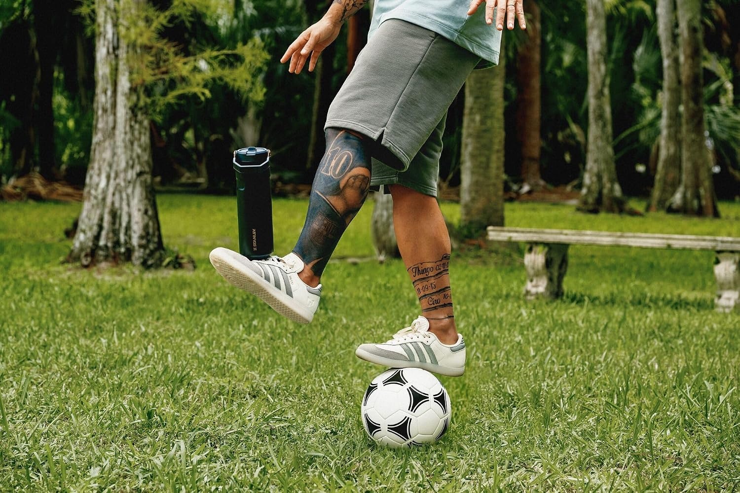 image:imageSTANLEY x Messi IceFlow Flip Straw 20 Water Bottle 24 oz BuiltIn Straw with Larger Opening Lightweight and Leak Resistant Insulated Stainless Steel BPAFree Messi Goat Black