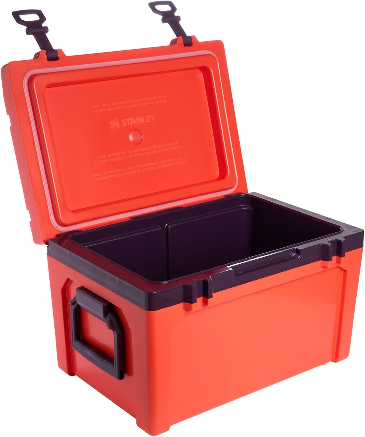 image:imageStanley Adventure Outdoor Cooler 30 qt Heavy Duty Outdoor Camping Cooler with Easy Carry Side Handles 4 Days Cooling Ice Chest for 40 Cans Flat Top Doubles as Seat BPAFree AzureTigerlily Plum