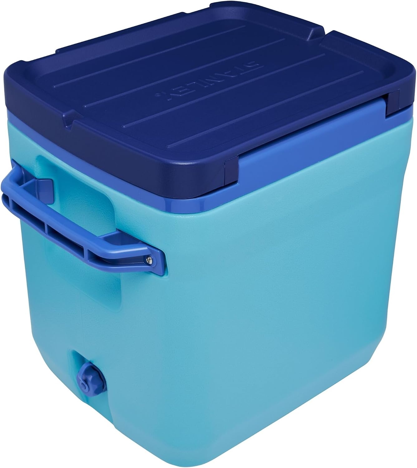 image:imageStanley Adventure Outdoor Cooler 30 qt Heavy Duty Outdoor Camping Cooler with Easy Carry Side Handles 4 Days Cooling Ice Chest for 40 Cans Flat Top Doubles as Seat BPAFree AzurePool
