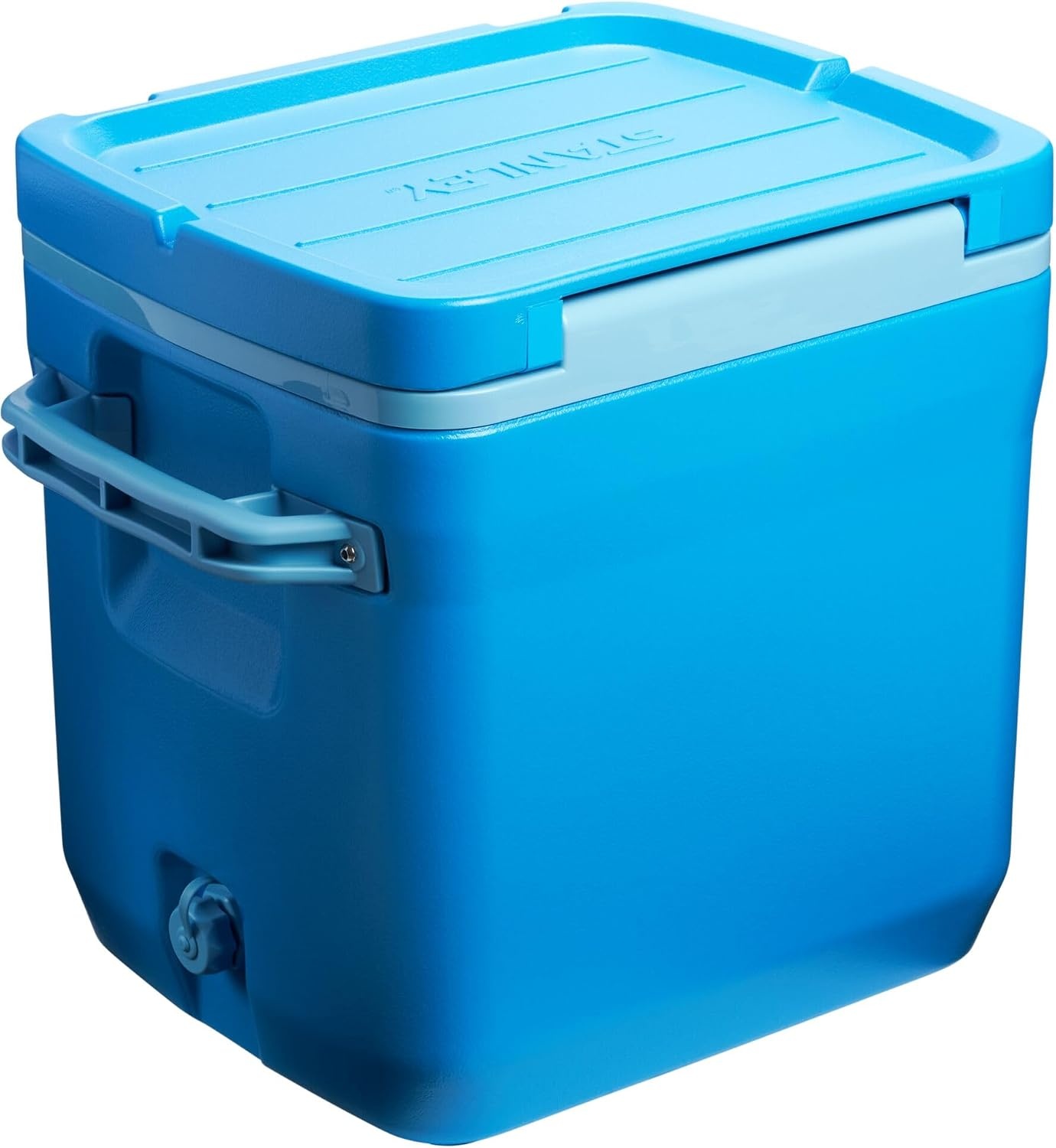 image:imageStanley Adventure Outdoor Cooler 30 qt Heavy Duty Outdoor Camping Cooler with Easy Carry Side Handles 4 Days Cooling Ice Chest for 40 Cans Flat Top Doubles as Seat BPAFree AzureAzure