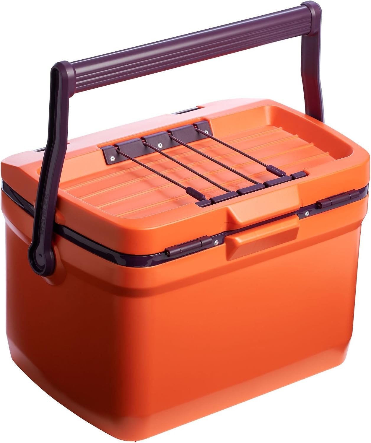 image:imageStanley Adventure Outdoor Cooler 30 qt Heavy Duty Outdoor Camping Cooler with Easy Carry Side Handles 4 Days Cooling Ice Chest for 40 Cans Flat Top Doubles as Seat BPAFree AzureTigerlily Plum