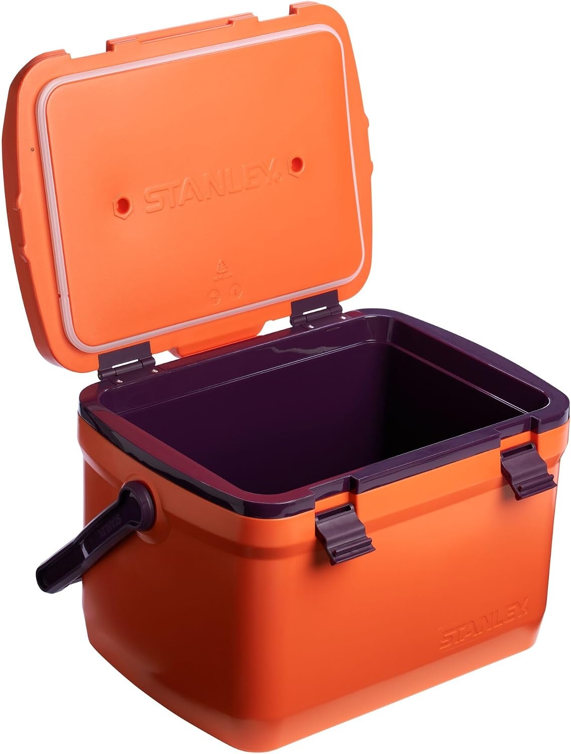 image:imageStanley Adventure Outdoor Cooler 30 qt Heavy Duty Outdoor Camping Cooler with Easy Carry Side Handles 4 Days Cooling Ice Chest for 40 Cans Flat Top Doubles as Seat BPAFree AzureTigerlily Plum