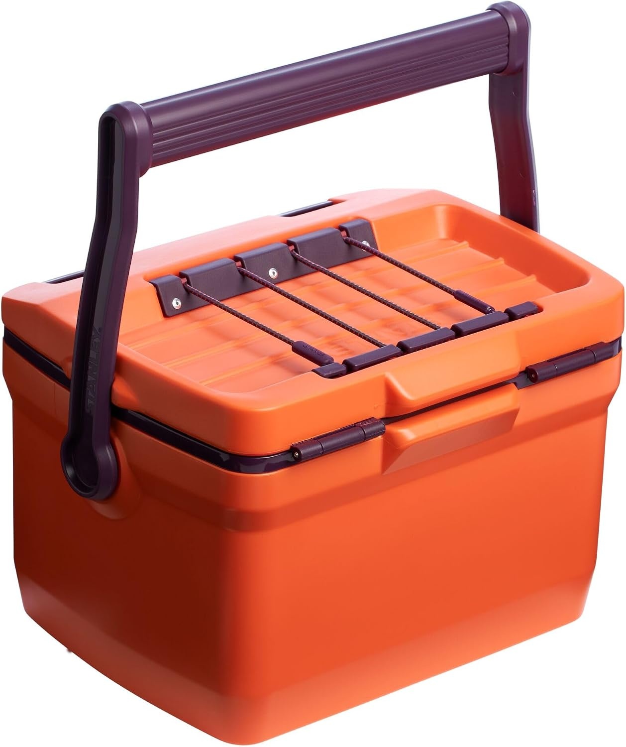 image:imageStanley Adventure Outdoor Cooler 30 qt Heavy Duty Outdoor Camping Cooler with Easy Carry Side Handles 4 Days Cooling Ice Chest for 40 Cans Flat Top Doubles as Seat BPAFree AzureTigerlily Plum