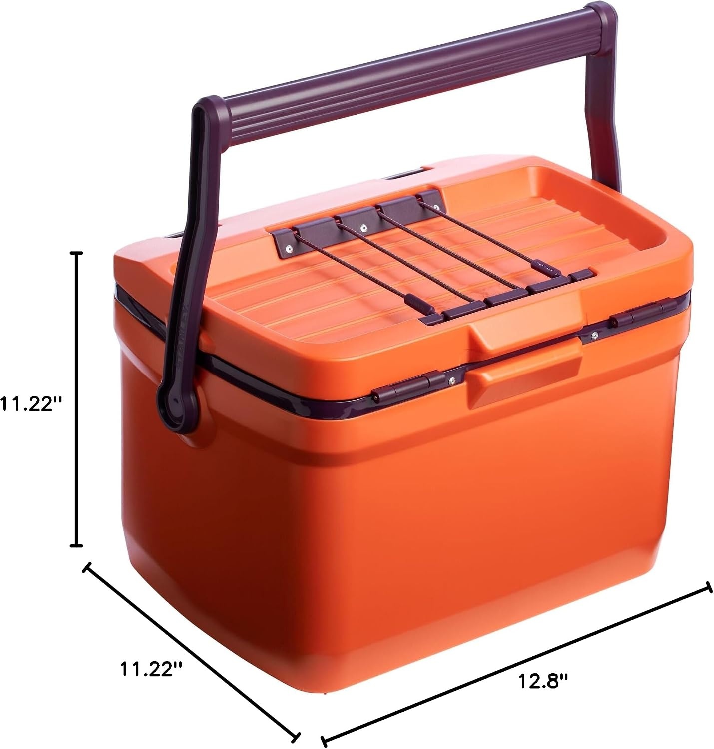image:imageStanley Adventure Outdoor Cooler 30 qt Heavy Duty Outdoor Camping Cooler with Easy Carry Side Handles 4 Days Cooling Ice Chest for 40 Cans Flat Top Doubles as Seat BPAFree AzureTigerlily Plum