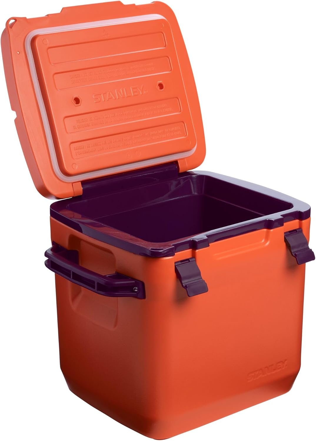 image:imageStanley Adventure Outdoor Cooler 30 qt Heavy Duty Outdoor Camping Cooler with Easy Carry Side Handles 4 Days Cooling Ice Chest for 40 Cans Flat Top Doubles as Seat BPAFree AzureTigerlily Plum