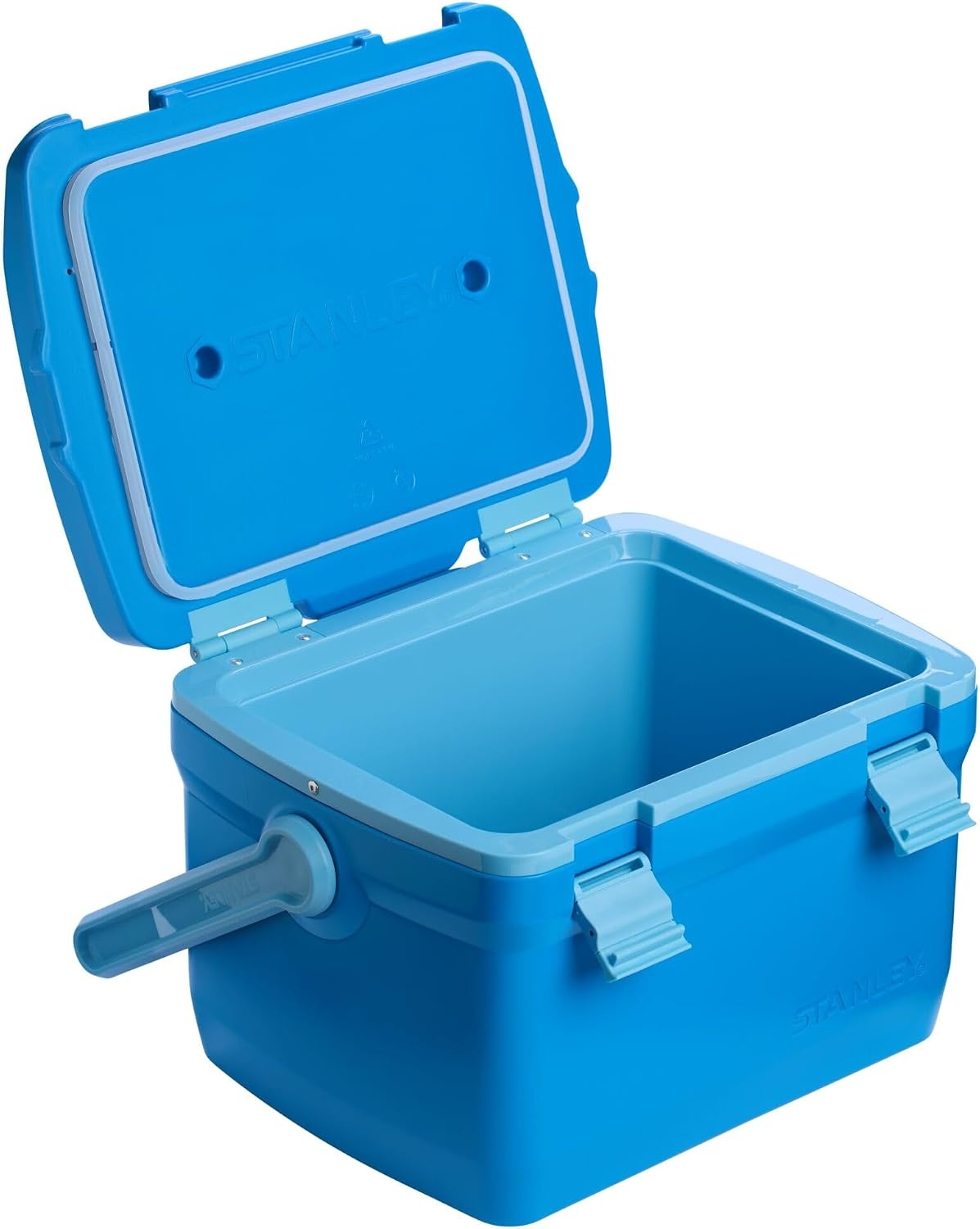 image:imageStanley Adventure Outdoor Cooler 30 qt Heavy Duty Outdoor Camping Cooler with Easy Carry Side Handles 4 Days Cooling Ice Chest for 40 Cans Flat Top Doubles as Seat BPAFree AzureAzure