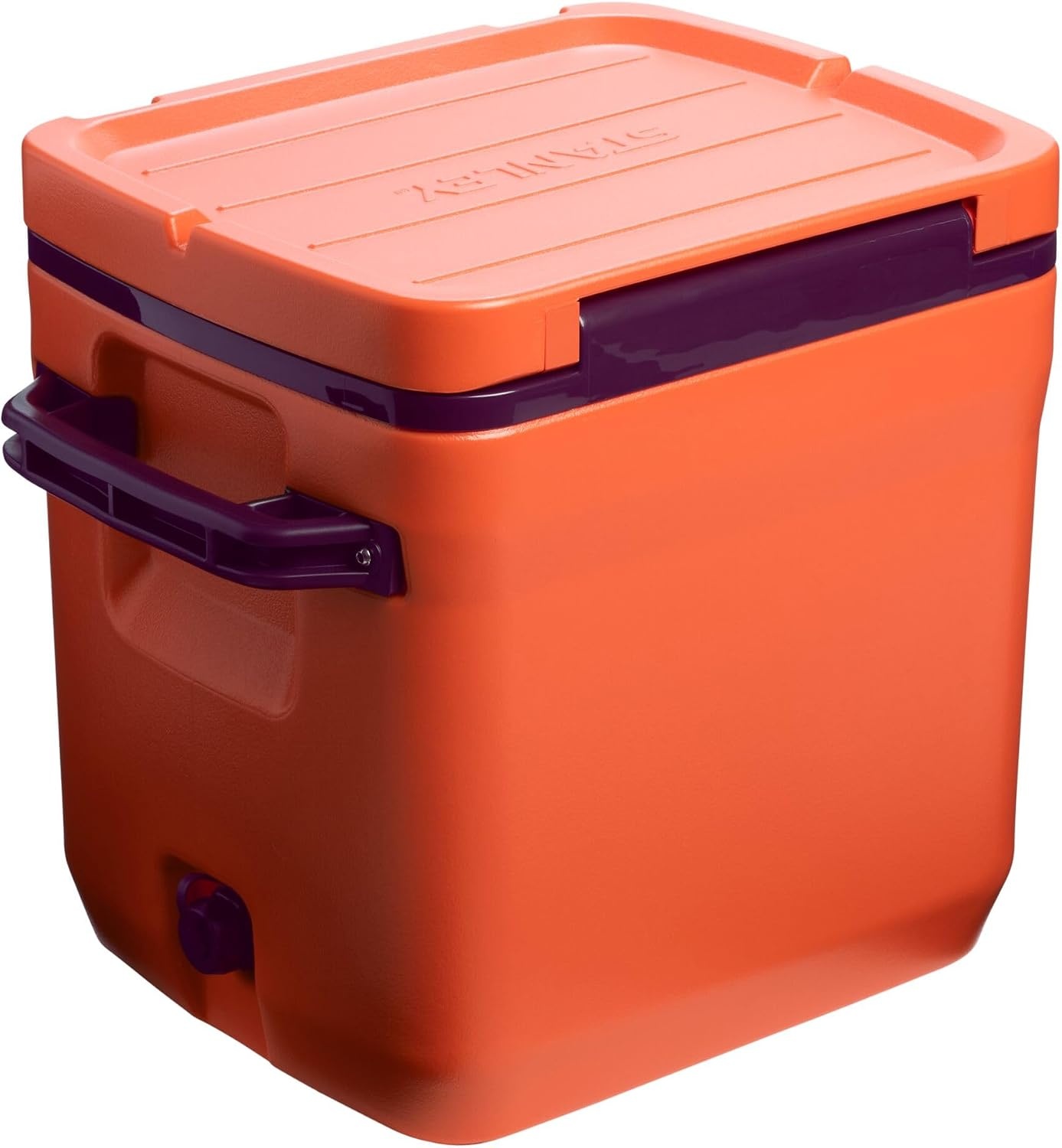 image:imageStanley Adventure Outdoor Cooler 30 qt Heavy Duty Outdoor Camping Cooler with Easy Carry Side Handles 4 Days Cooling Ice Chest for 40 Cans Flat Top Doubles as Seat BPAFree AzureTigerlily Plum