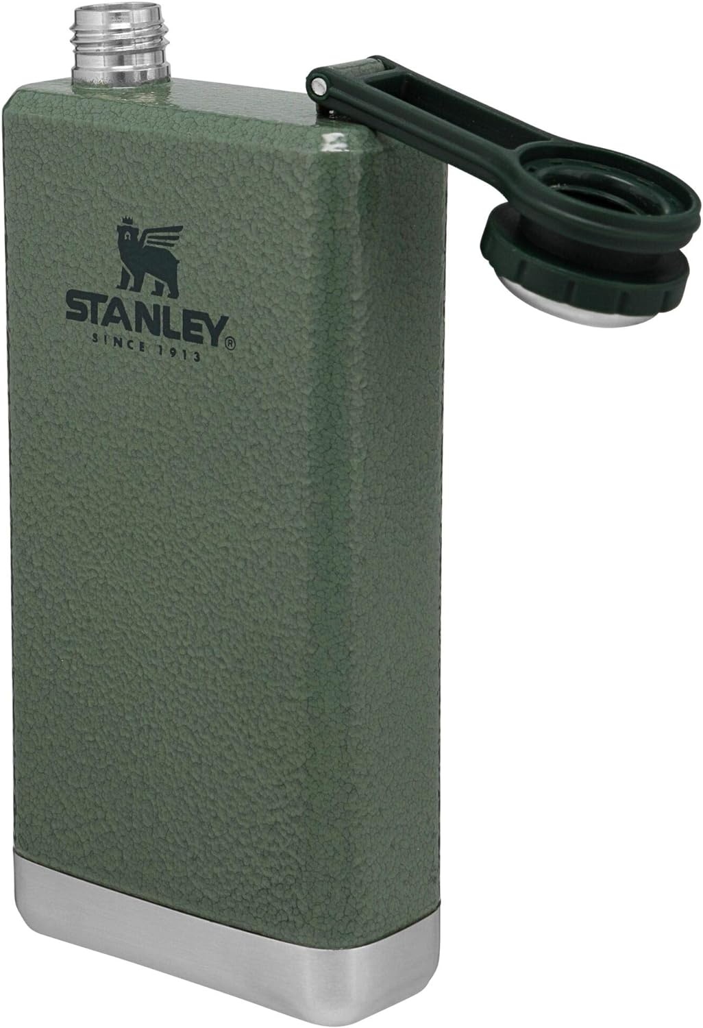 image:imageStanley Adventure PreParty Flask 8 oz Leakproof Hip Flask Hinge Connected Never Lose Cap Insulated Stainless Steel Liquor Container BPAFree AzureHammertone Green