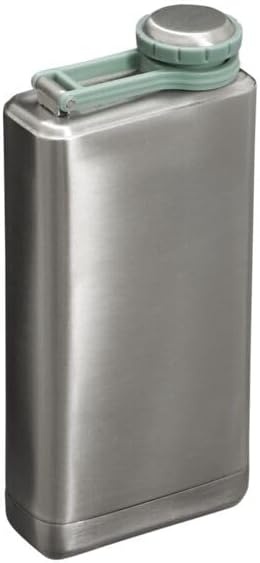 image:imageStanley Adventure PreParty Flask 8 oz Leakproof Hip Flask Hinge Connected Never Lose Cap Insulated Stainless Steel Liquor Container BPAFree AzureStainless Steel