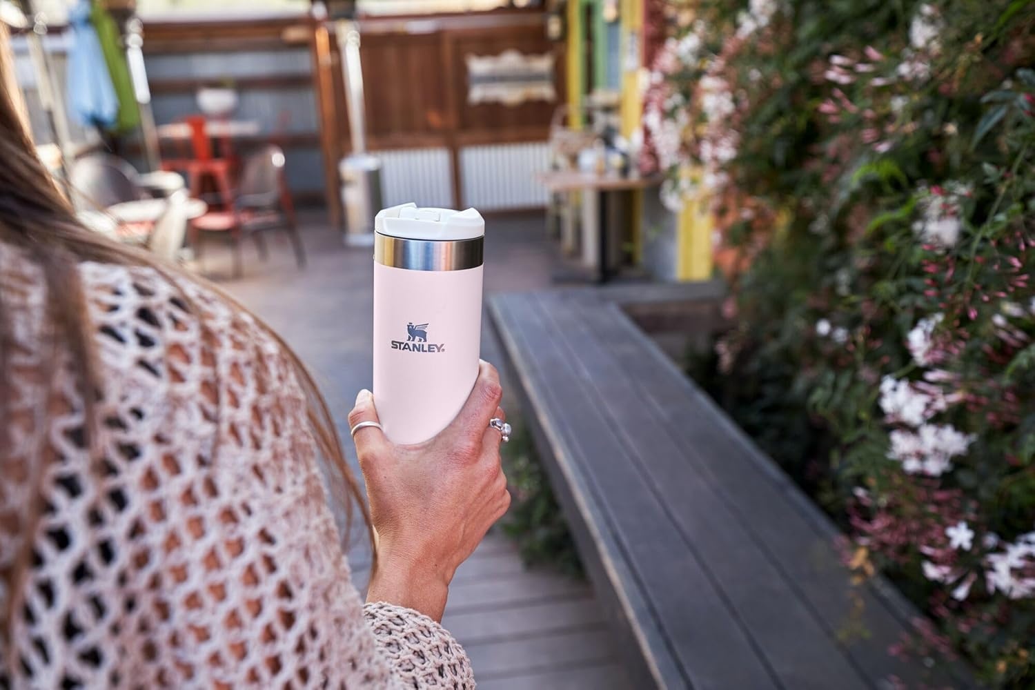 image:imageStanley AeroLight Transit Bottle 16 oz Locking Drink Through Lid Leak Resistant Water Bottle or Coffee Travel Mug Lightweight Insulated Stainless Steel BPAFree Rose Quartz16 Ounces