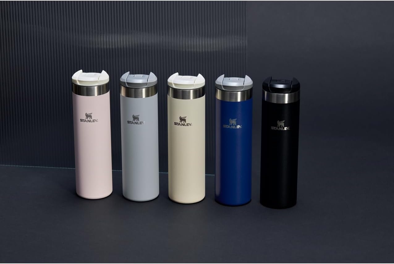image:imageStanley AeroLight Transit Bottle 20 oz Locking Drink Through Lid Leak Resistant Water Bottle or Coffee Travel Mug Lightweight Insulated Stainless Steel BPAFree Rose QuartzBlack
