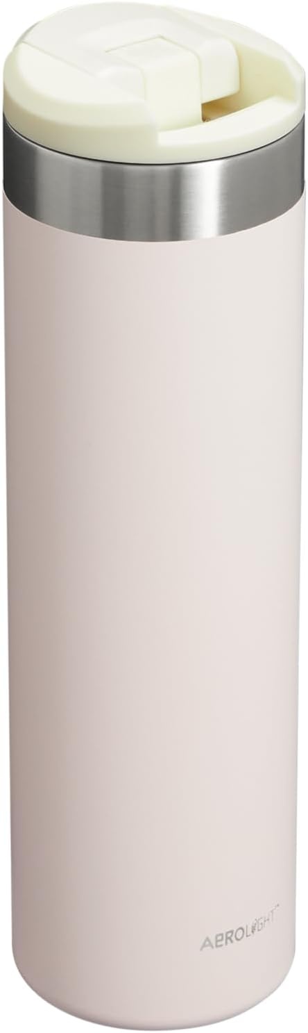 image:imageStanley AeroLight Transit Bottle 20 oz Locking Drink Through Lid Leak Resistant Water Bottle or Coffee Travel Mug Lightweight Insulated Stainless Steel BPAFree Rose QuartzRose Quartz