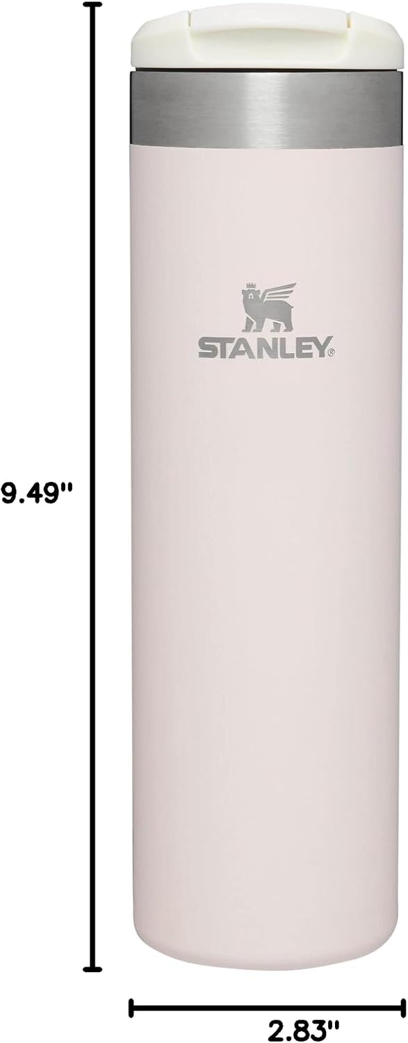 image:imageStanley AeroLight Transit Bottle 20 oz Locking Drink Through Lid Leak Resistant Water Bottle or Coffee Travel Mug Lightweight Insulated Stainless Steel BPAFree Rose QuartzRose Quartz Glimmer