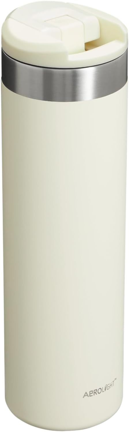 image:imageStanley AeroLight Transit Bottle 20 oz Locking Drink Through Lid Leak Resistant Water Bottle or Coffee Travel Mug Lightweight Insulated Stainless Steel BPAFree Cream Locking20 Ounces