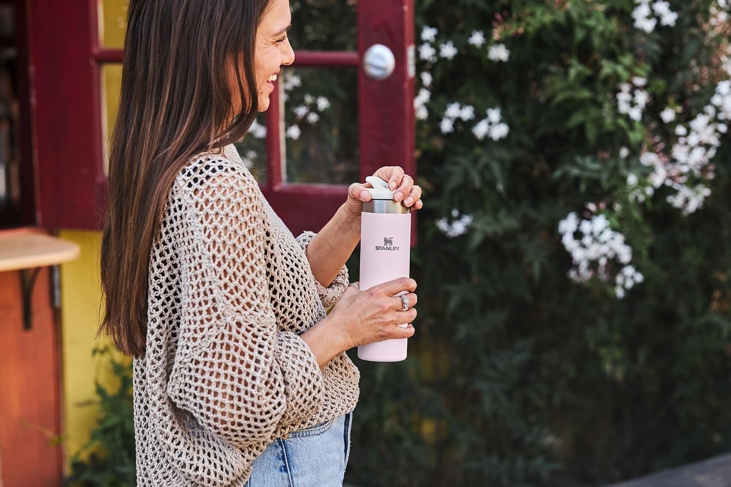 image:imageStanley AeroLight Transit Bottle 20 oz Locking Drink Through Lid Leak Resistant Water Bottle or Coffee Travel Mug Lightweight Insulated Stainless Steel BPAFree Ash