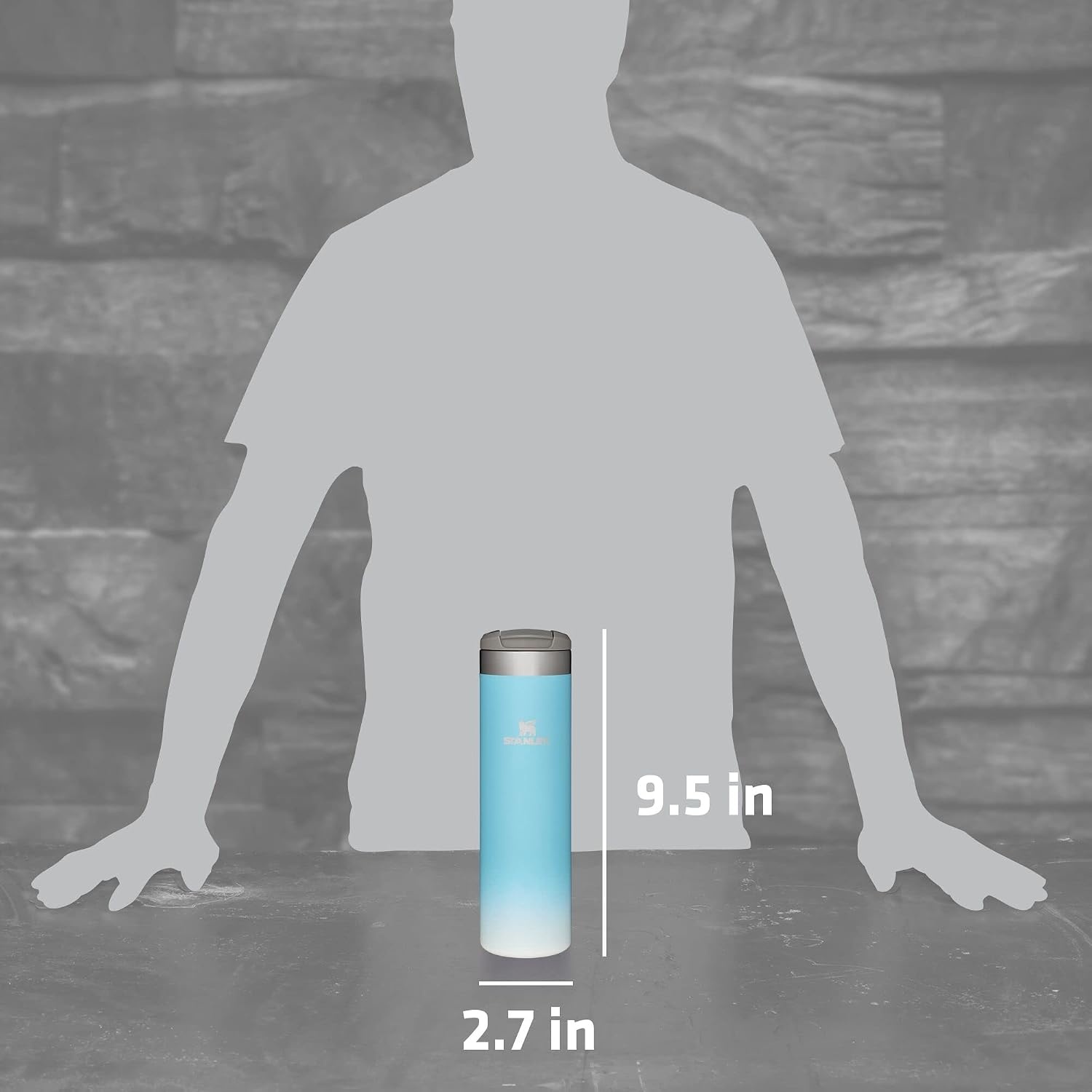 image:imageStanley AeroLight Transit Bottle 20 oz Locking Drink Through Lid Leak Resistant Water Bottle or Coffee Travel Mug Lightweight Insulated Stainless Steel BPAFree Rose QuartzPool