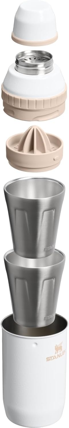 image:imageStanley Happy Hour Cocktail Shaker Set 20 oz Bartender Kit for Camping and Travel Cocktail Drink Mixing Set with 2 Cups Insulated Stainless Steel BPAFree Hammertone FrostHammertone Frost