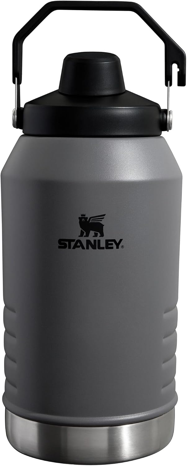 image:imageStanley IceFlow Fast Flow Jug with Handle 96 oz Twist On Angled Spout Lid Leakproof for Travel and Sports Insulated Stainless Steel BPAFree Rose QuartzCharcoal