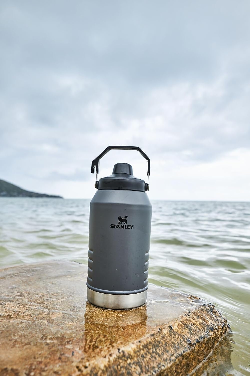 image:imageStanley IceFlow Fast Flow Jug with Handle 96 oz Twist On Angled Spout Lid Leakproof for Travel and Sports Insulated Stainless Steel BPAFree Rose QuartzCharcoal