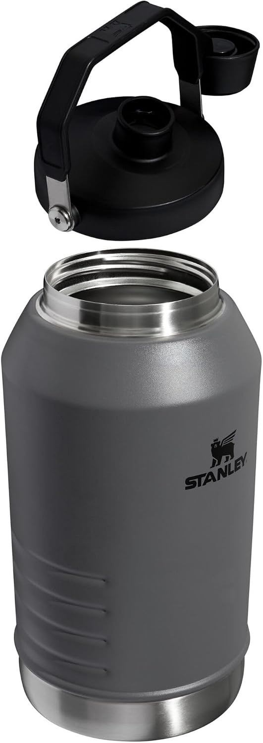 image:imageStanley IceFlow Fast Flow Jug with Handle 96 oz Twist On Angled Spout Lid Leakproof for Travel and Sports Insulated Stainless Steel BPAFree Rose QuartzCharcoal