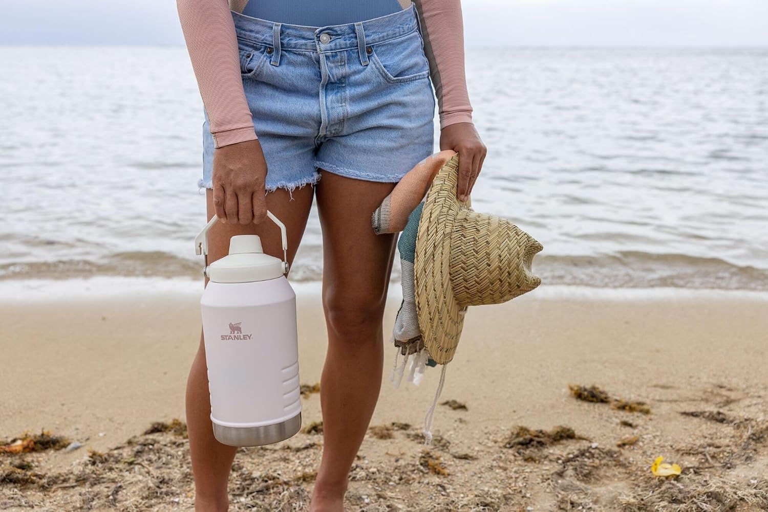 image:imageStanley IceFlow Fast Flow Jug with Handle 96 oz Twist On Angled Spout Lid Leakproof for Travel and Sports Insulated Stainless Steel BPAFree Rose QuartzFrost 20
