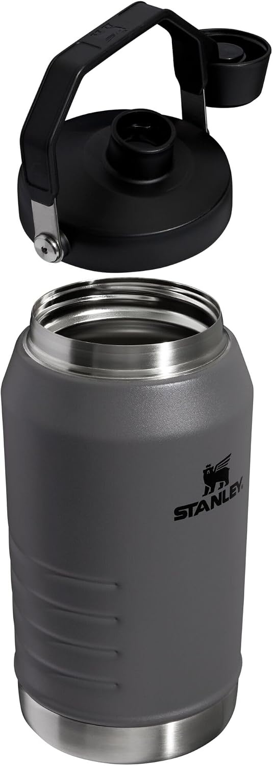 image:imageStanley IceFlow Fast Flow Jug with Handle 96 oz Twist On Angled Spout Lid Leakproof for Travel and Sports Insulated Stainless Steel BPAFree Rose QuartzCharcoal