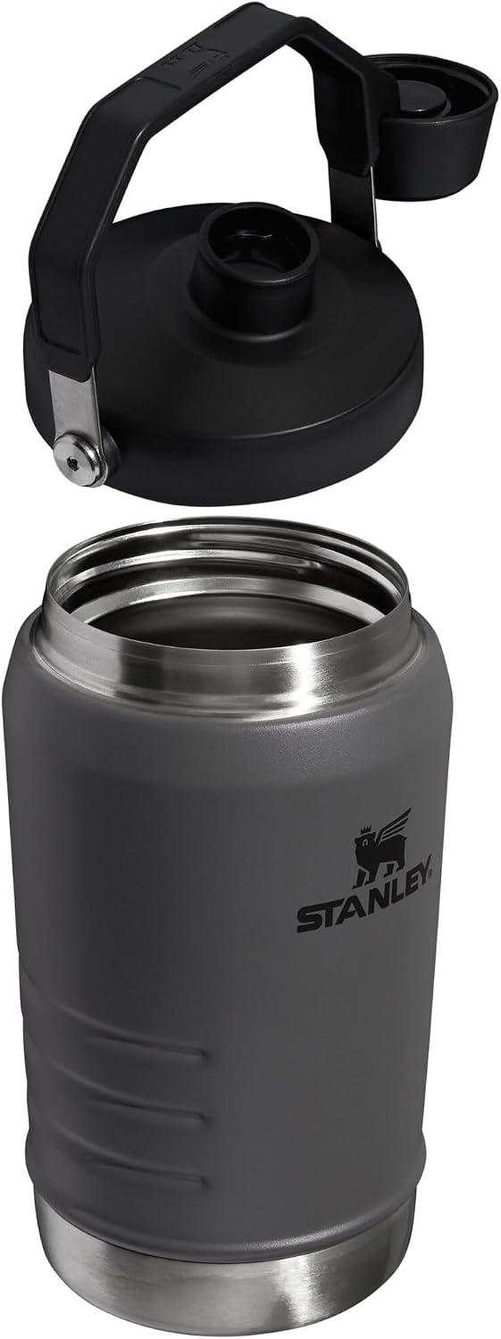 image:imageStanley IceFlow Fast Flow Jug with Handle 96 oz Twist On Angled Spout Lid Leakproof for Travel and Sports Insulated Stainless Steel BPAFree Rose QuartzCharcoal