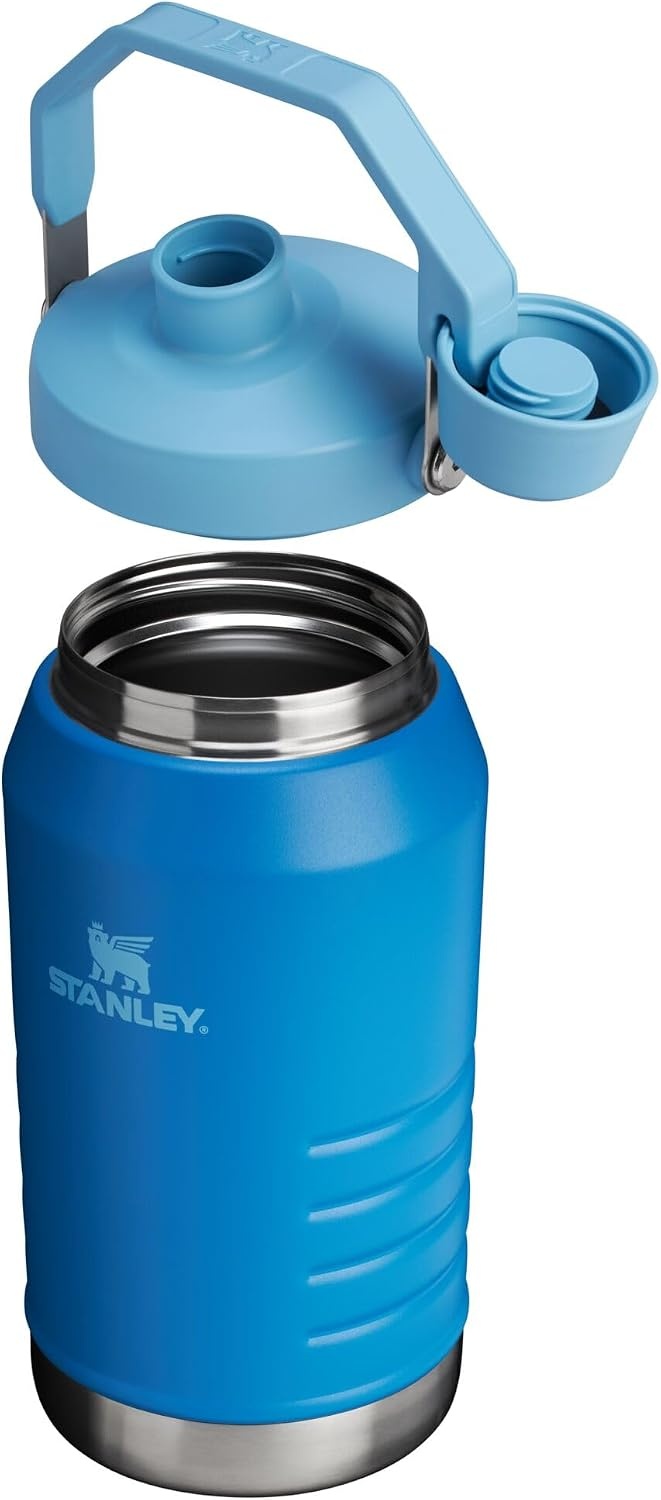 image:imageStanley IceFlow Fast Flow Jug with Handle 96 oz Twist On Angled Spout Lid Leakproof for Travel and Sports Insulated Stainless Steel BPAFree Rose QuartzAzure