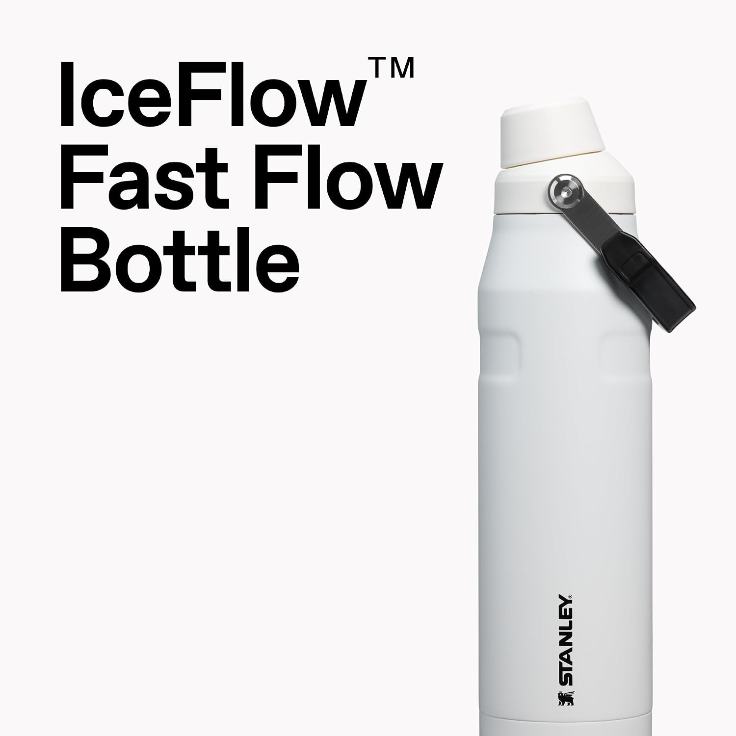 image:imageStanley IceFlow Fast Flow Water Bottle 16 oz Angled Spout Lid Lightweight and Leakproof for Travel and Sports Insulated Stainless Steel BPAFree Ash