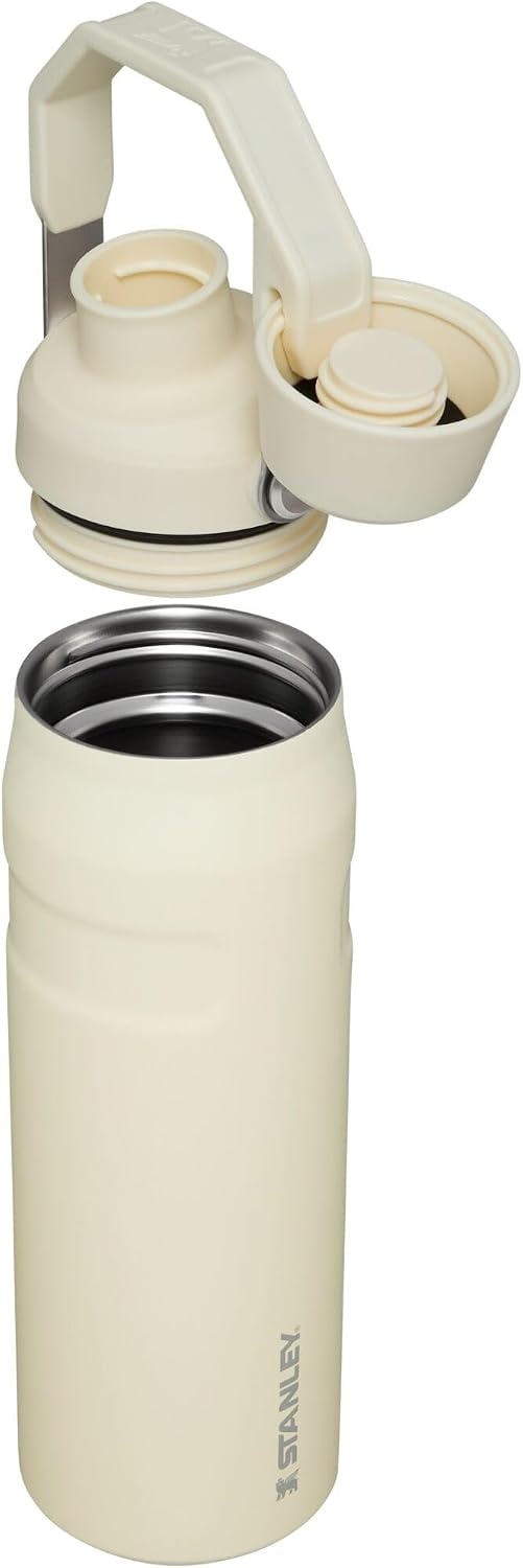 image:imageStanley IceFlow Fast Flow Water Bottle 24 oz Angled Spout Lid Lightweight and Leakproof for Travel and Sports Insulated Stainless Steel BPAFree Cream Glimmer