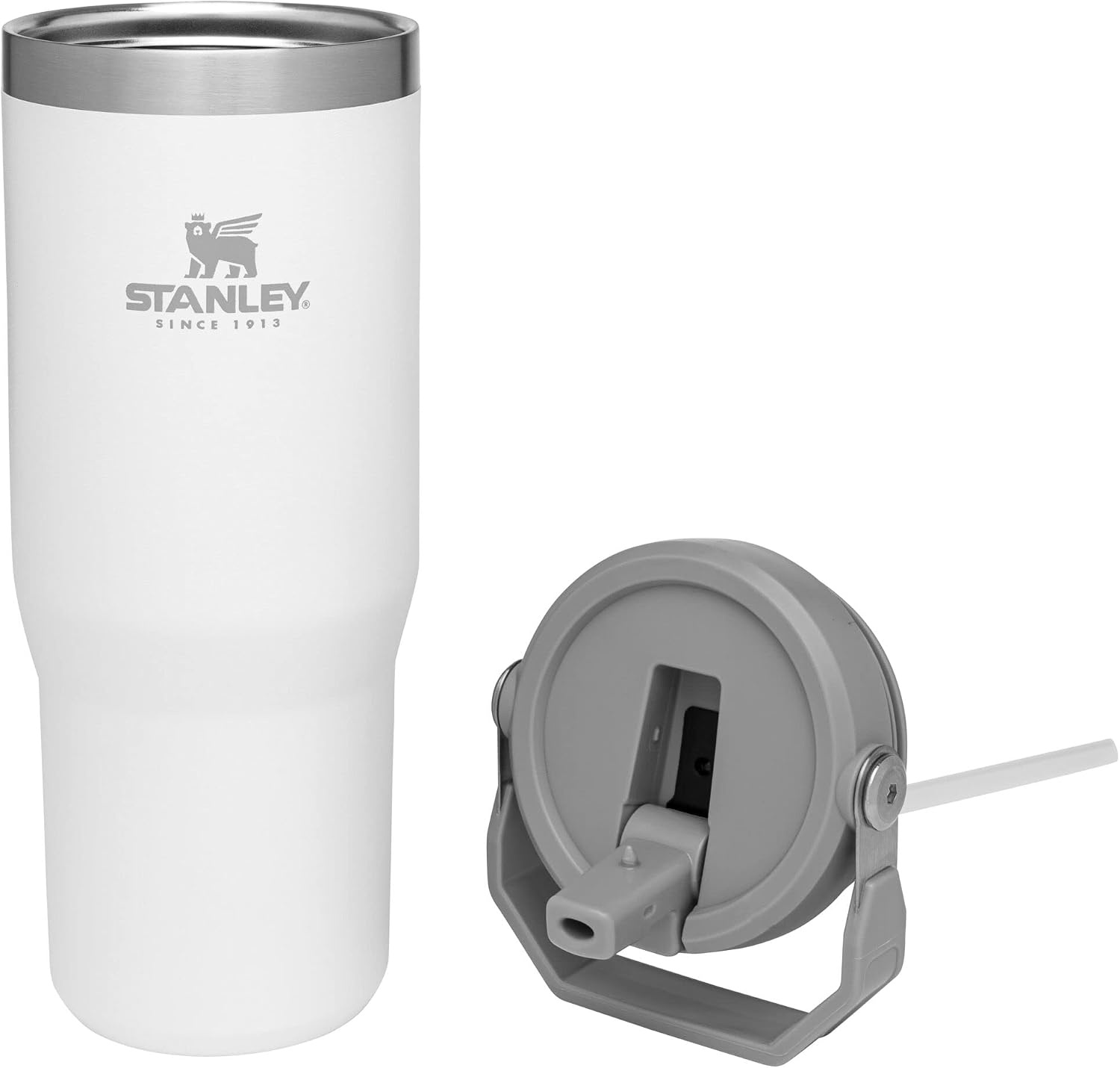image:imageStanley IceFlow Flip Straw Tumbler with Handle 30 oz Twist On Lid and Flip Up Straw Leak Resistant Water Bottle Insulated Stainless Steel BPAFree Polar30 Ounces Pack of 4